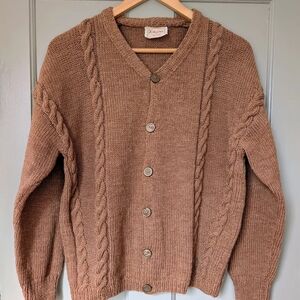 Vintage Doen-esque Handknit Cardigan Sweater